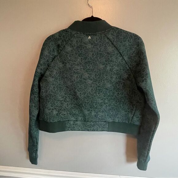 Balance Athletica Green Floral Crop Full zip coat jacket size L large - Picture 5 of 5